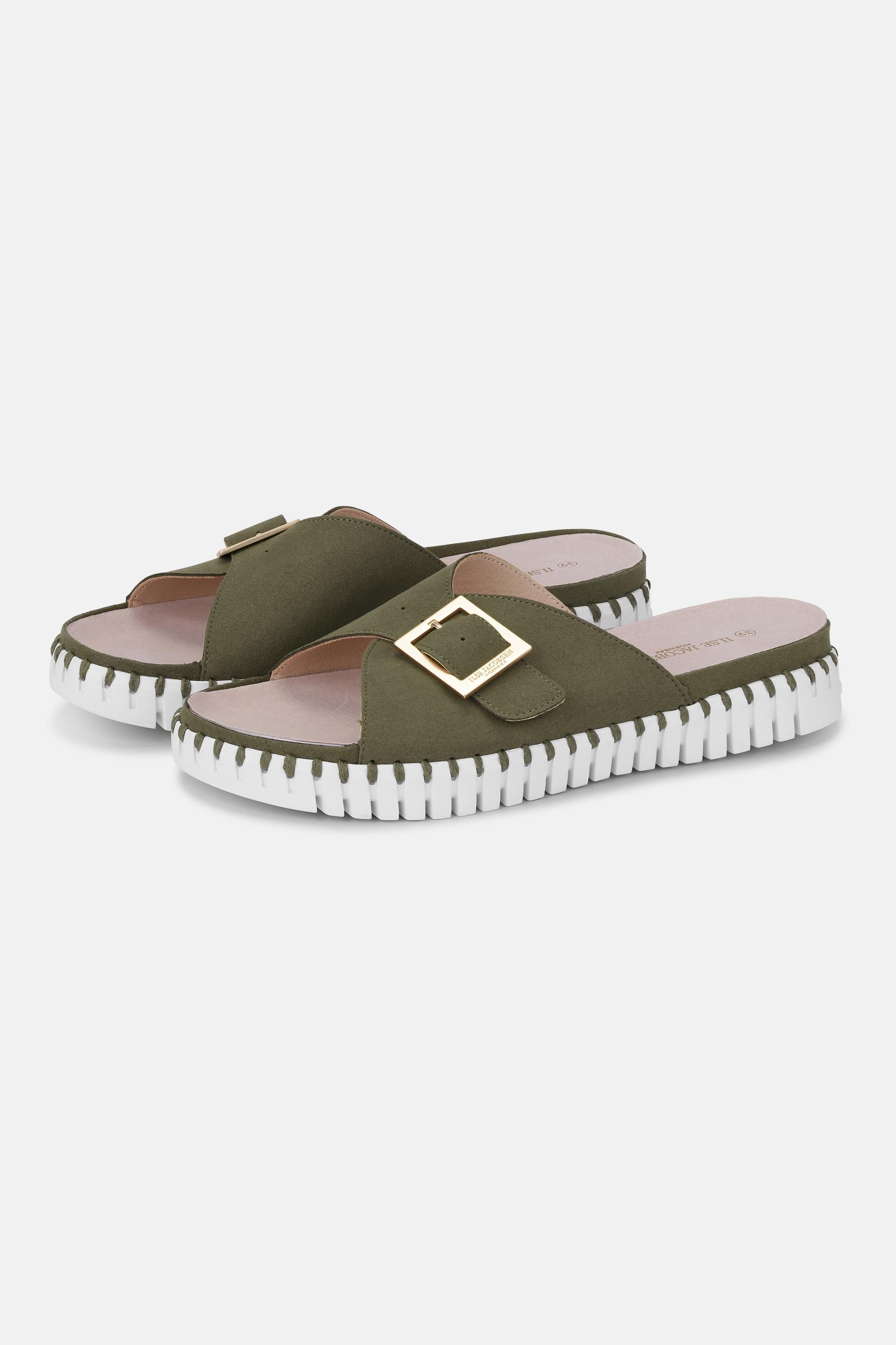Sandaler Spænde - Deep Olive White